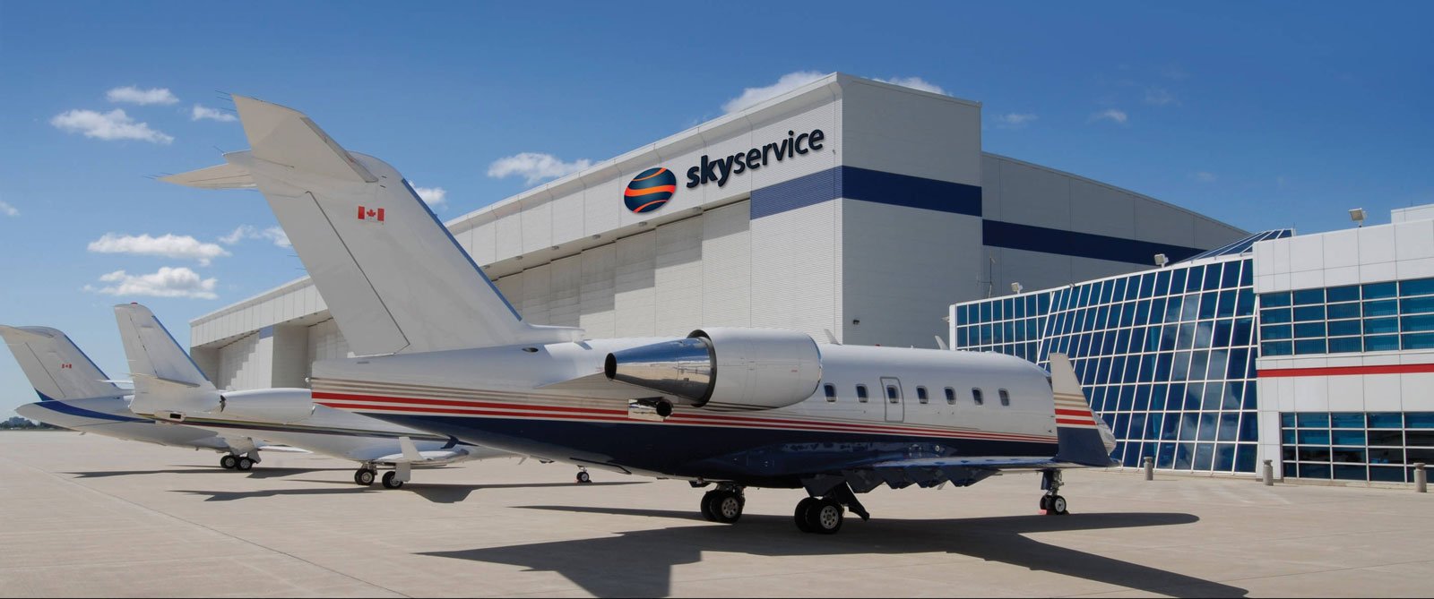 Skyservice FBO Logo on Building