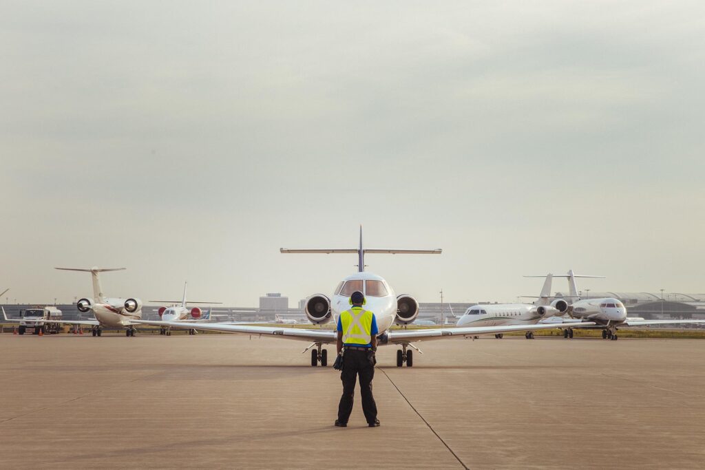 Private Jet in a runway