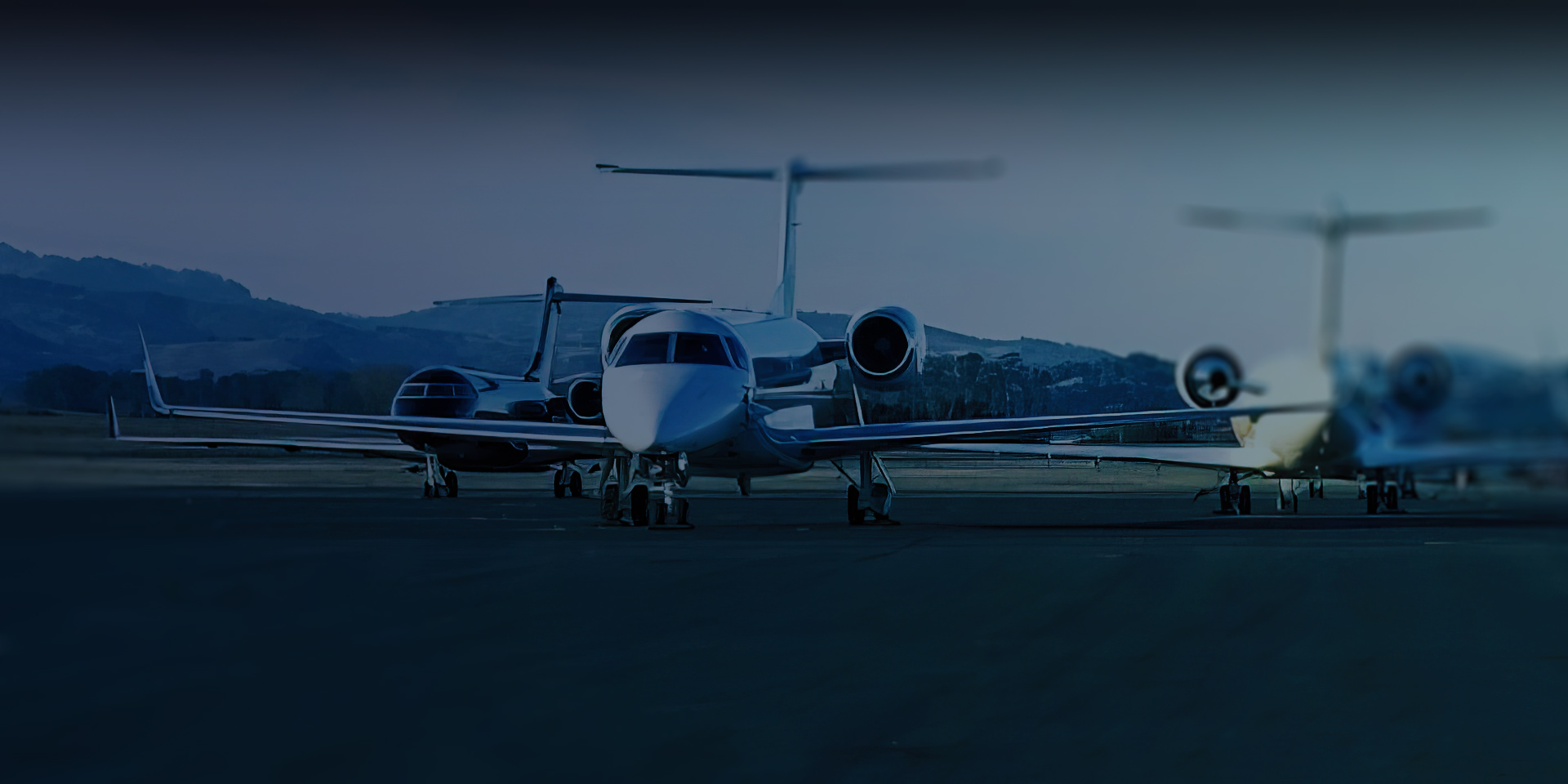 Private jets on ramp