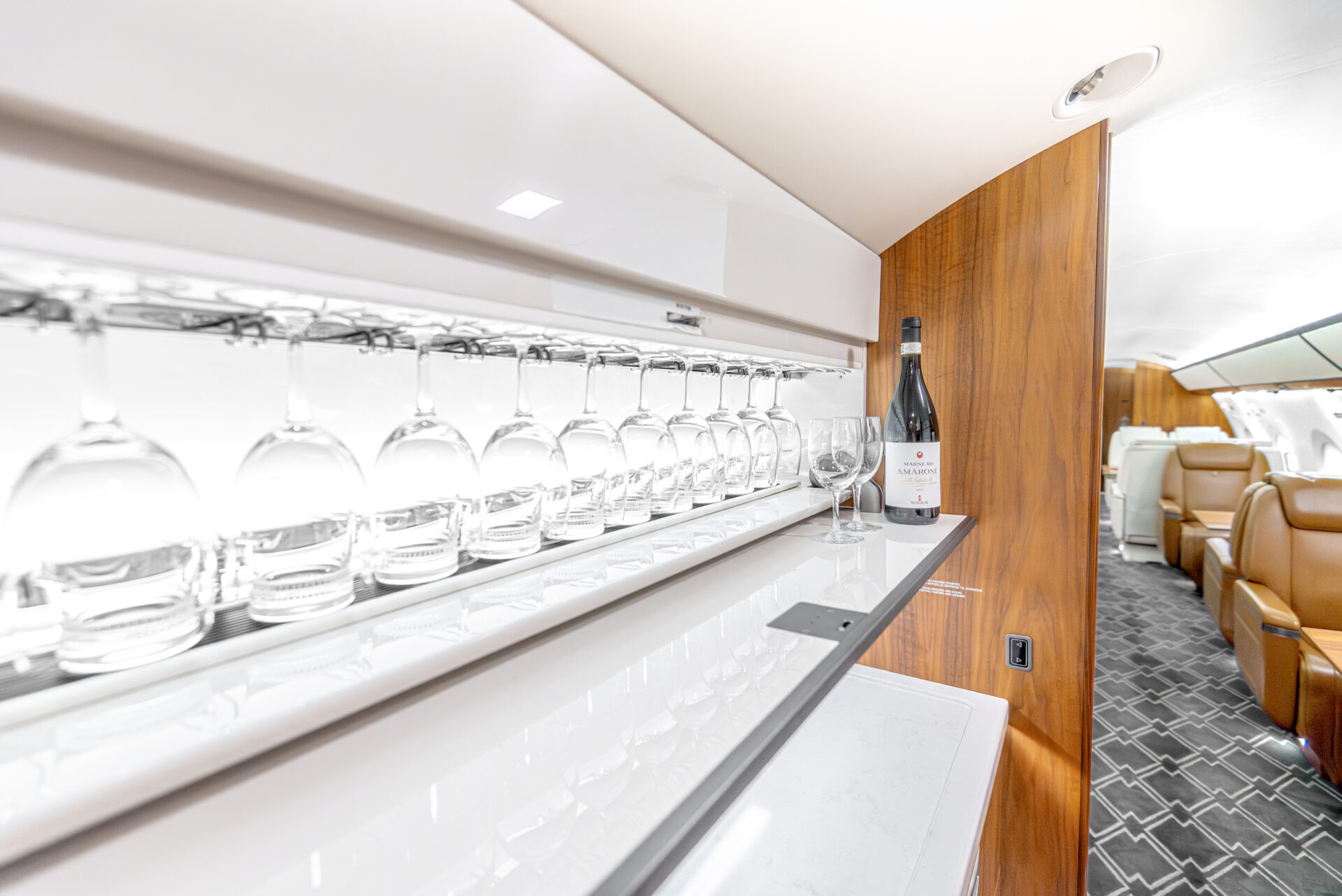 Gulfstream G550 full galley view