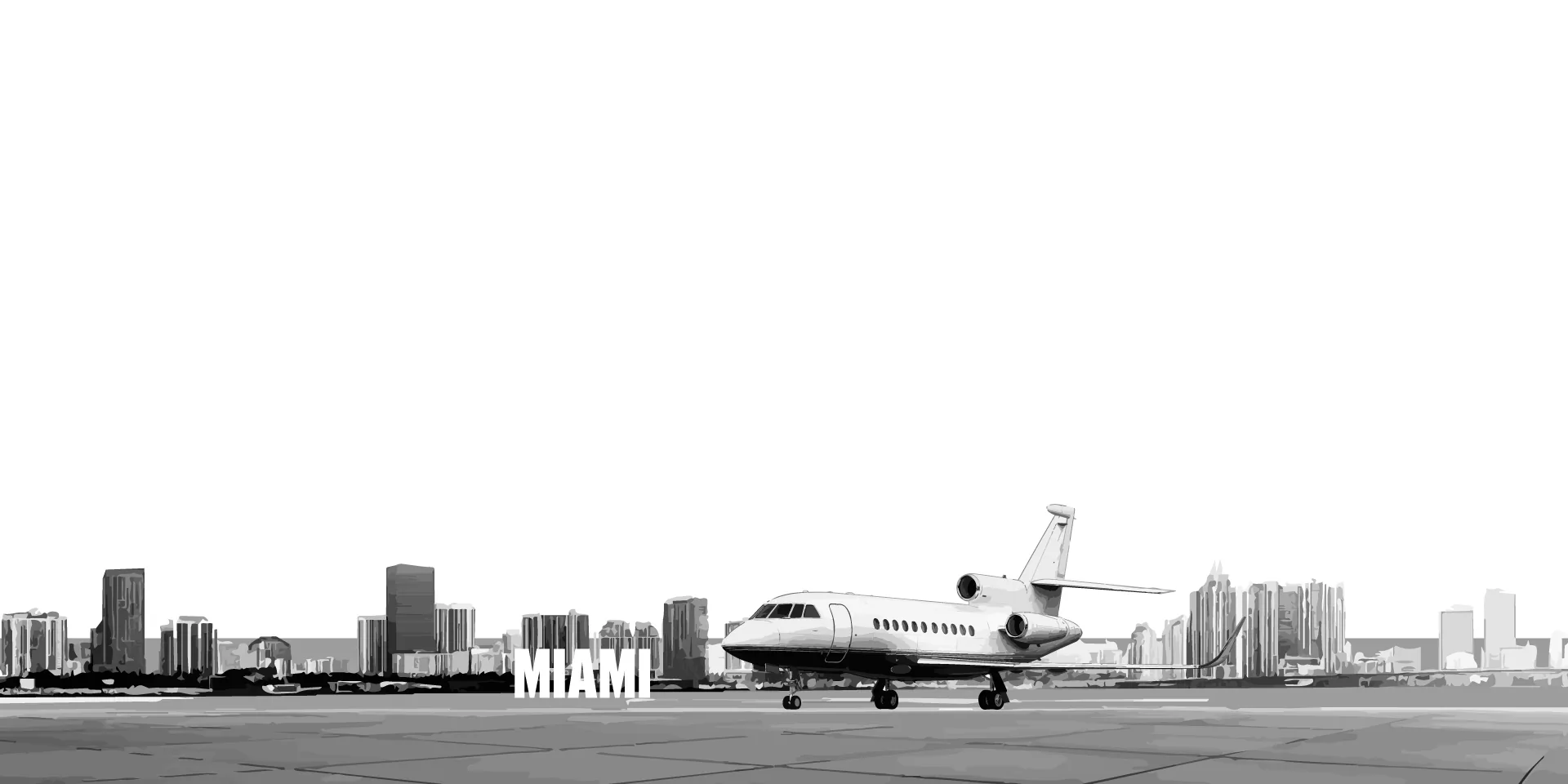 Aircraft with Miami skyline