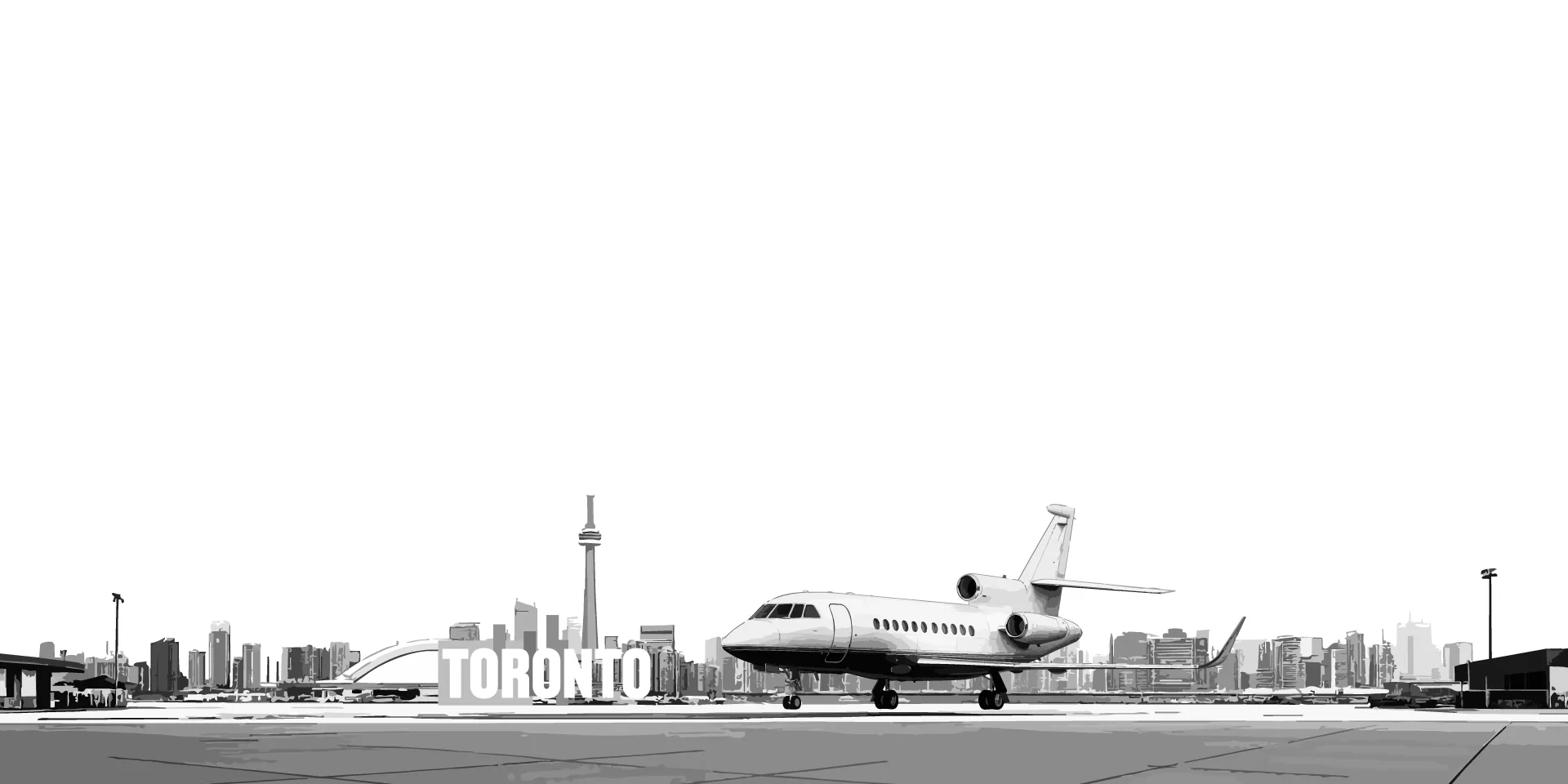 Aircraft with Toronto skyline