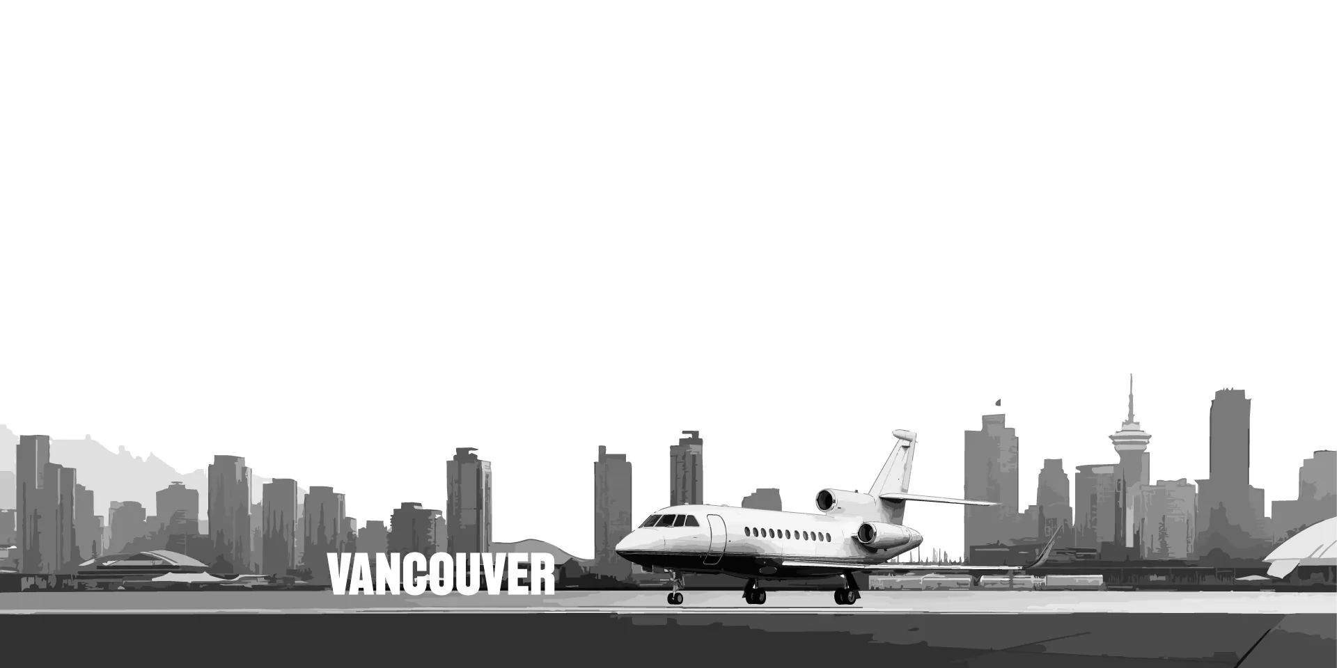 Aircraft with Vancouver skyline